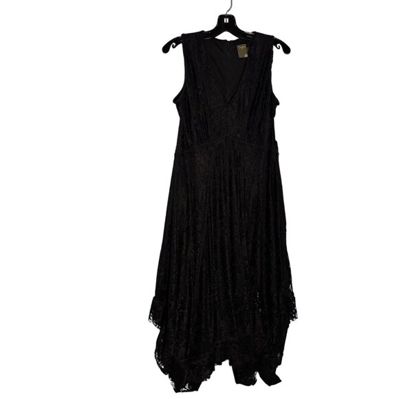 Taylor Womens Black Lace Sleeveless Midi Dress Size 12 New With Tags - Picture 2 of 11